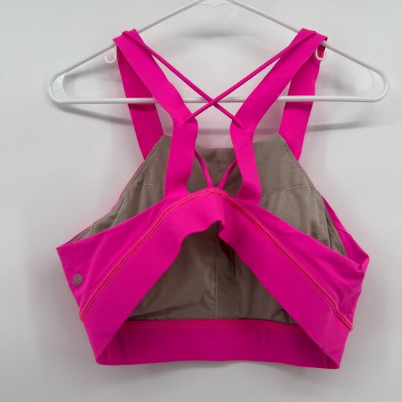 Lululemon Strong at Heart Bra Medium Support, C/D Cup BRIGHT Highlight Pink - Picture 5 of 7